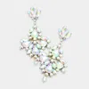 Fashnzfab Glass Crystal Statement Dangle Evening Earrings In Multi