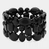 Fashnzfab Glass Crystal Stretch Evening Bracelet Black, Jet Black In Multi