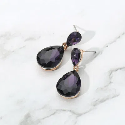 Fashnzfab Glass Crystal Teardrop Dangle Earrings In Multi