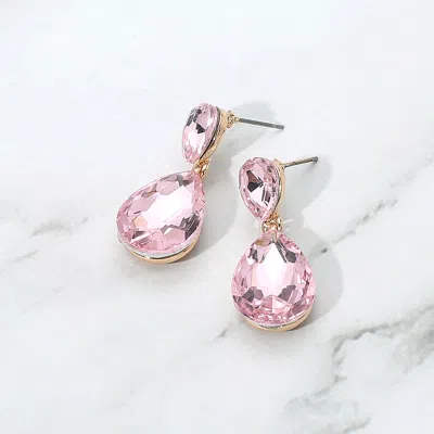 Fashnzfab Glass Crystal Teardrop Dangle Earrings In Multi