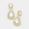 Fashnzfab Glass Crystal Teardrop Evening Earrings In Multi