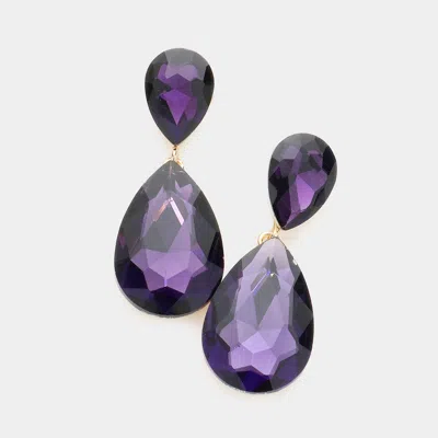 Fashnzfab Glass Crystal Teardrop Evening Earrings In Multi