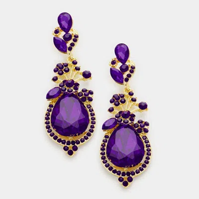 Fashnzfab Glass Crystal Teardrop Vine Earrings In Multi
