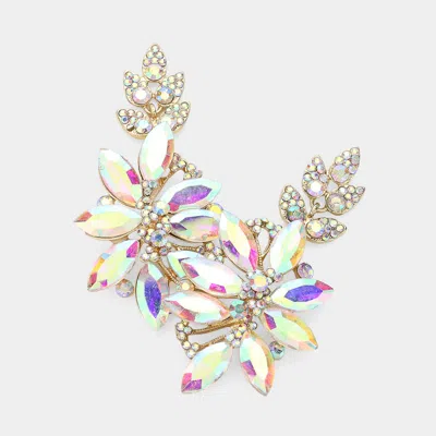 Fashnzfab Glass Petal Evening Earrings In Multi