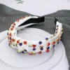 Fashnzfab Glass Stone Cluster Decorated Knot Headband In Multi