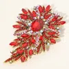 Fashnzfab Glass Stone Cluster Embellished Floral Pin Brooch In Multi
