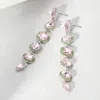 Fashnzfab Glass Stone Cluster Link Dropdown Evening Earrings In Multi