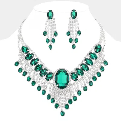 Fashnzfab Glass Stone Ephemeral Wings Necklace In Metallic