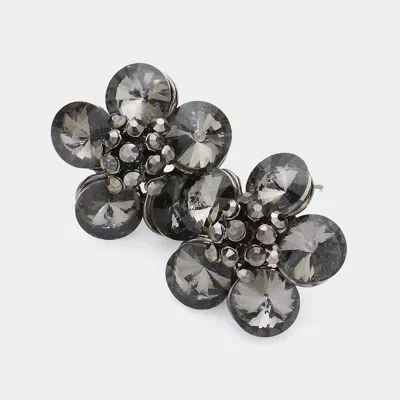 Fashnzfab Glass Stone Flower Earrings In Multi
