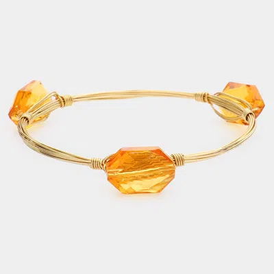 Fashnzfab Glass Trio Flexi-wire Bracelet In Multi