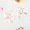 Fashnzfab Glitter Baseball Bow Dangle Earrings In Multi