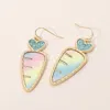 Fashnzfab Glitter Carrot Charm Dangle Earrings In Multi