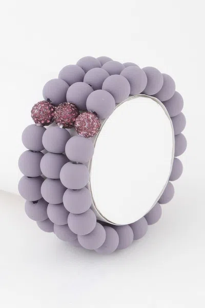 Fashnzfab Glitter Clay Bead Bracelet In Purple