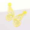 Fashnzfab Glitter Cutout Butterfly Dangle Earrings In Yellow