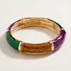 Fashnzfab Glitter Enamel Mardi Gras Stretch Bracelet - Multi In Black