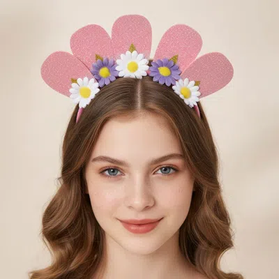 Fashnzfab Glitter Floral Petal Party Headband In Multi
