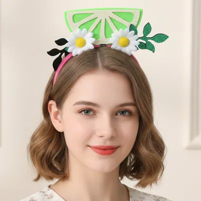Fashnzfab Glitter Fruit Slice Floral Party Headband In Pink