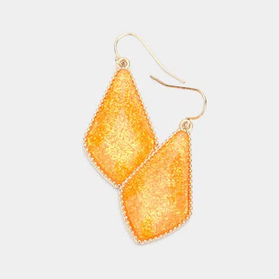 Fashnzfab Glitter Geometric Dangle Earrings In Gold