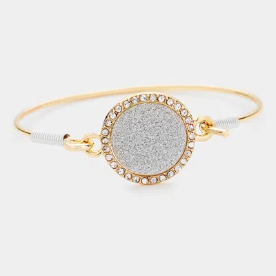 Fashnzfab Glitter Rhinestone Hook Bracelet Clear, Gold In Multi