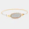 Fashnzfab Glitter Rhinestone Hook Bracelet N Clear, Gold In Multi