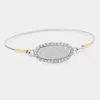 Fashnzfab Glitter Rhinestone Hook Bracelet N Clear, Rhodium In Multi