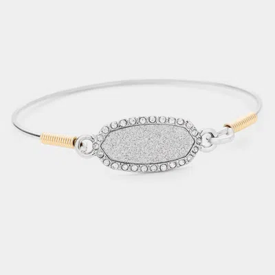 Fashnzfab Glitter Rhinestone Hook Bracelet N Clear, Rhodium In Multi