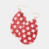 Fashnzfab Glitter Star Teardrop Earrings In Red