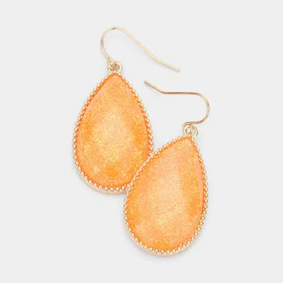 Fashnzfab Glitter Teardrop Dangle Earrings In Gold