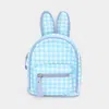 Fashnzfab Glittered Check Patterned Bunny Mini Backpack Bag In Blue
