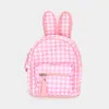 Fashnzfab Glittered Check Patterned Bunny Mini Backpack Bag In Pink