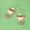 Fashnzfab Glittered Enamel Christmas Reindeer Dangle Earrings In Red