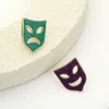 Fashnzfab Glittered Enamel Mardi Gras Mask Stud Earrings In Multi