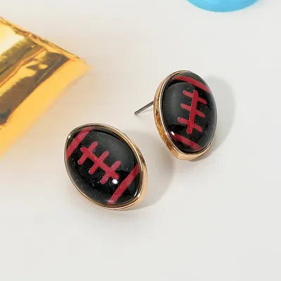 Fashnzfab Glittered Football Stud Earrings In Multi