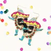 Fashnzfab Glittered Hat Taco Dangle Earrings - Multi In Multi
