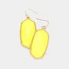 Fashnzfab Glittered Hexagon Dangle Earrings - Yellow In Yellow