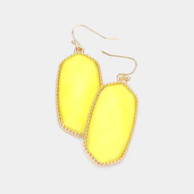 Fashnzfab Glittered Hexagon Dangle Earrings - Yellow