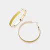 Fashnzfab Glittered Hoop Earrings - Gold In Gold