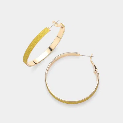 Fashnzfab Glittered Hoop Earrings - Gold