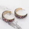Fashnzfab Glittered Hoop Earrings - Multi In Multi