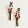 Fashnzfab Glittered Nutcracker Soldier Earrings In Multi