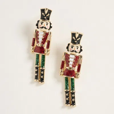 Fashnzfab Glittered Nutcracker Soldier Earrings In Multi