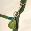 Fashnzfab Glittered Pear Keychain / Bag Charm In Green