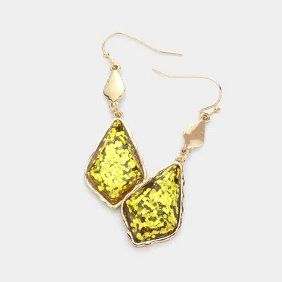 Fashnzfab Glittered Petal Dangle Earrings In Gold