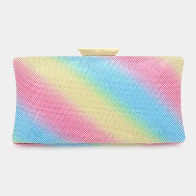 Fashnzfab Glittered Rectangle Evening Clutch / Crossbody Bag In Multi