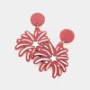 Fashnzfab Glittered Resin Dangle Earrings - Red In Pink