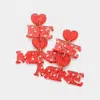 Fashnzfab Glittered Resin Heart Be Mine Message Link Dangle Earrings In Red