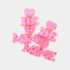 Fashnzfab Glittered Resin Heart Be Mine Message Link Dangle Earrings In Pink