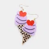 Fashnzfab Glittered Resin Ice Cream Dangle Earrings - Lavender In Blue
