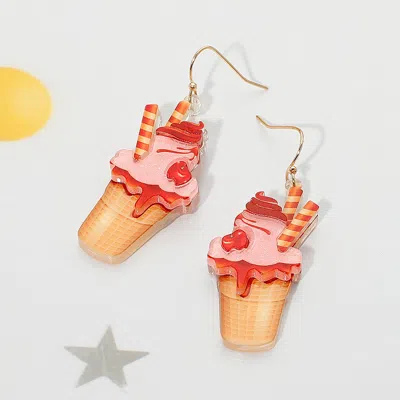 Fashnzfab Glittered Resin Ice Cream Dangle Earrings - Multi