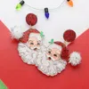 Fashnzfab Glittered Resin Pom Santa Dangle Earrings In Red